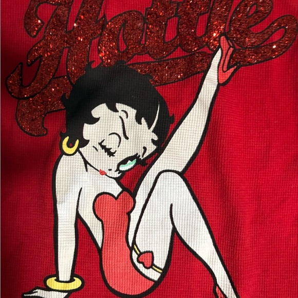 Betty Boop Red Long Sleeve Tee - Picture 3 of 4
